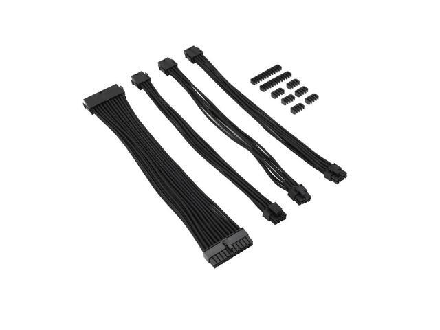 9-Inch Braided Extension Cable Kit Basic Extension Cable for PC Case Comb Included ATX 24 Pin PCIE 6+2Pin CPU 4+4Pin B-AB01