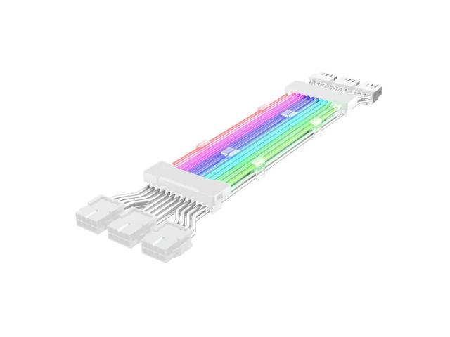 PC Case PSU Extension ARGB Cable ATX 3X8PIN PCI-E GPU Neon Color Line ARGB Streamer Transfer Graphics Card Power Cable-AB01