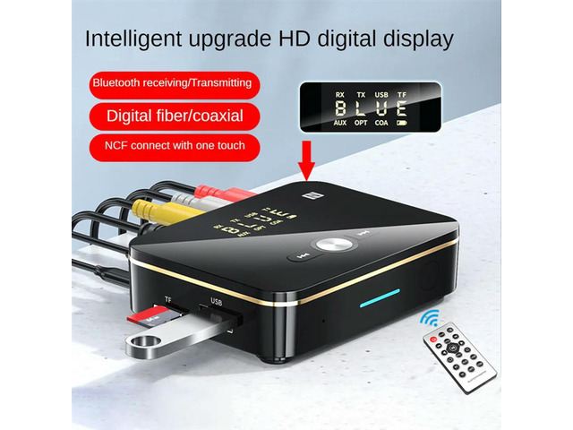 NFC Digital Display Bluetooth Adapter NFC Bluetooth 5.0 Receiver Transmitter 3.5mm Bluetooth Audio Adapter-AB01
