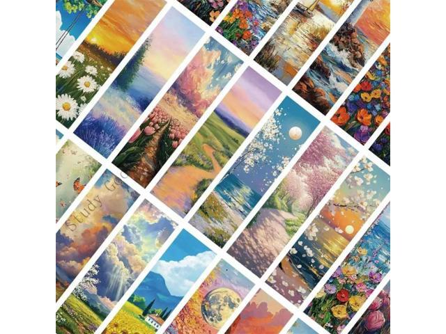 30Pieces Scenic Art Pattern Bookmarks Reading Aids for Book Lover Writer Student Paper Book Markers Book Page Divider