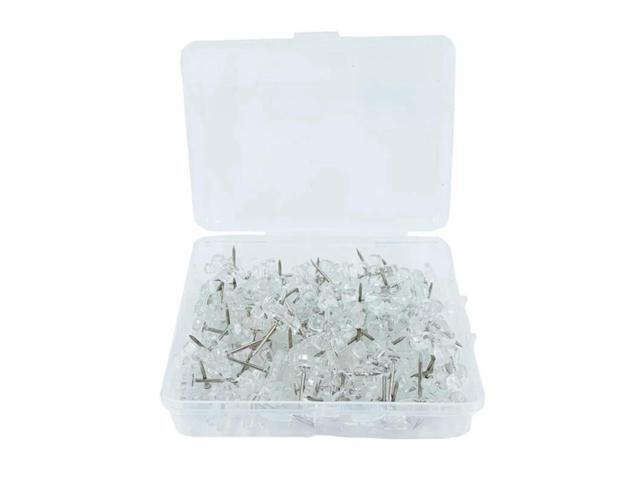 100Pcs Clear Flower Head Push Pins Decorative Thumbtacks Cork Notice Board Pin with Case for Cork Board Bulletin Board