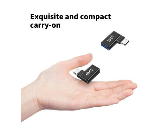 High Speed USB C Male to USB Female Adapter 90 Degree Bend plugs & Plays for Car