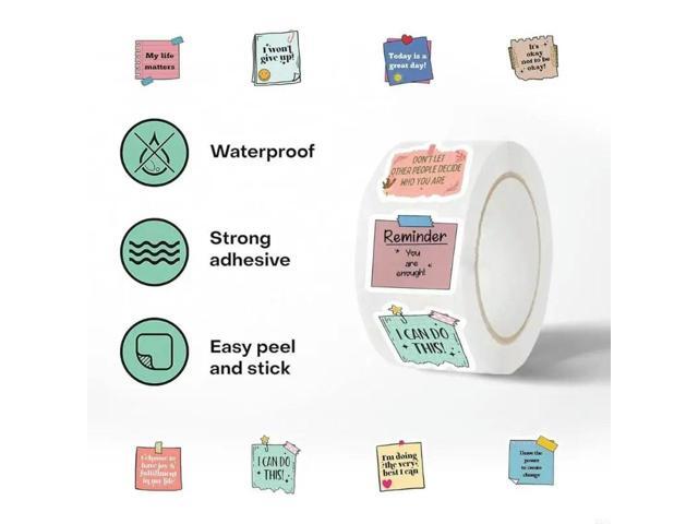 500Pcs Inspirational Sticker Motivational Quote Label Sticker for Water Bottle Scrapbook Journal Laptop Guitar Luggage