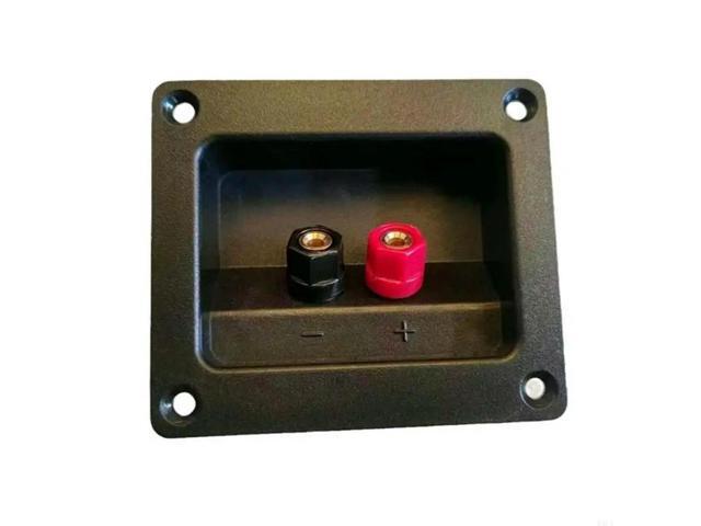 Black Speaker Terminals Connectors Square Box with 2 Banana Gildeds Subwoof