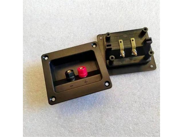 Black Speaker Terminals Connectors Square Box with 2 Banana Gildeds Subwoof