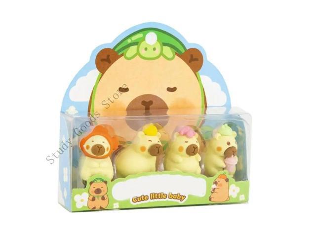 4Pieces Cartoon Animal Erasers Easy Erasing Rubber Erasers Stocking Fillers
