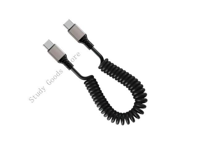 Spring Coiled USB to USB C Data Cable for Quick Charging Phones Home & Office