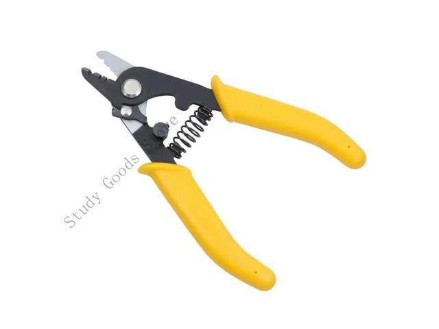 Multifunctional Optical Fiber Stripper Tool 125um 3mm Capacity Wire Stripping Pliers Metal Construction Yellow Handles
