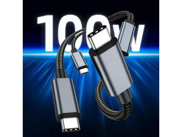 Double USB C Cable 100W 2 in 1 Charging Cord Fast Speed Data Syncs Smartests Chip for Pad Devices