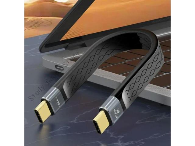 USB4 Short Cable 5.9Inch Flat 40Gbps Transfer 240W Fast Charging for Phone Pad