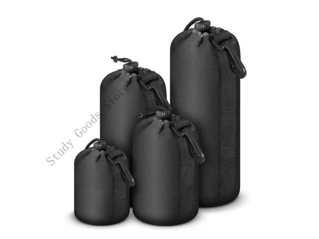 4Pcs Neoprene Waterproof Camera Lens Bag Video Lens Soft Drawstring Protector Case For Most Digital DSLR Camera
