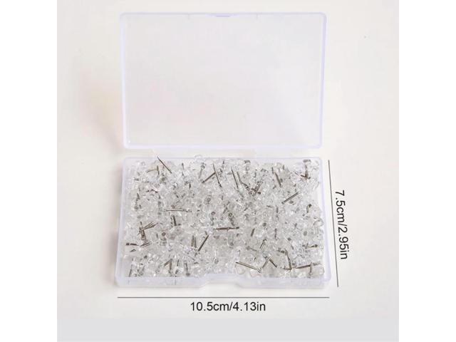 100Pcs Clear Flower Head Push Pins Decorative Thumbtacks Cork Notice Board Pin with Case for Cork Board Bulletin Board