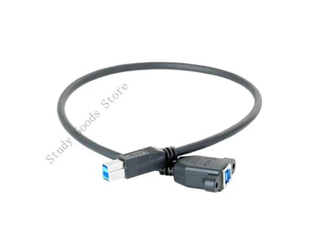 USB B Male To Female Printer Cable 5Gbps Data Transfer Screw Mount Panel Durability Construction 50cm 20inch Length