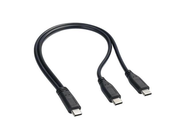 30cm USB Type C to Two Type C Male Cable Fast Speed Charging Cord for Smartphones and Tablets Power Supply
