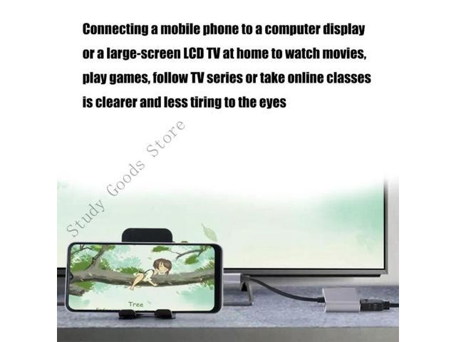 USB C to HDTV VGA Adapter 4K@30Hz USB C Adapter Double Monitor Output Heat Dissipation For Laptop Smartphone