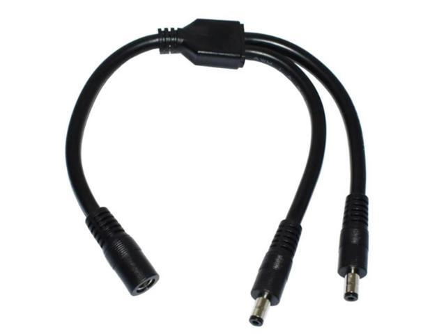 Power Cable DC5.5mmx2.5mm Connector Extension Cord Female to 2xMale Extender Cable Line for Camera Routers LED Light