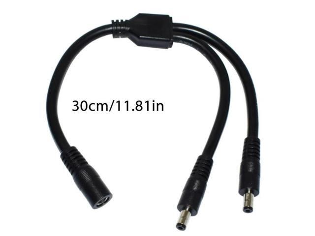 Power Cable DC5.5mmx2.5mm Connector Extension Cord Female to 2xMale Extender Cable Line for Camera Routers LED Light