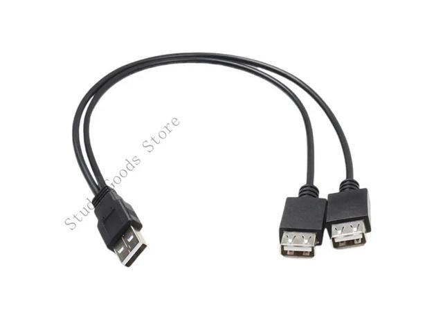 Double USB2.0 A Female Hub Splitter Cable 40cm Length USB2.0 Adapter Cord
