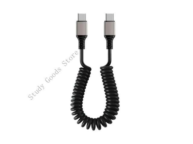 Spring Coiled USB to USB C Data Cable for Quick Charging Phones Home & Office