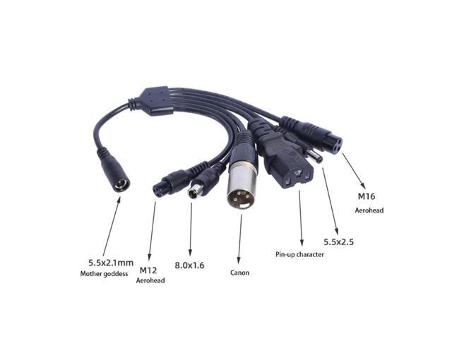 1 to 6 5.5x2.1mm Charging Connectors Cable 5521 Female to 8016 Male and 5.5x2.5