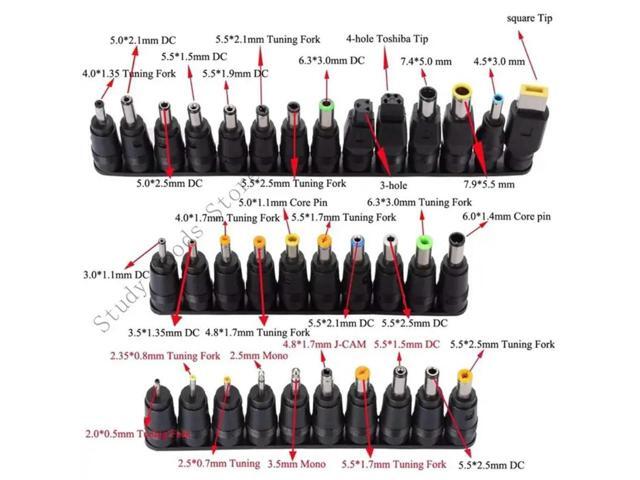 PD65W USB C to DC5525 Fast Charging Cord 5V 9V 12V 15V 20V 3A Adjustable Power Supply Cable With Multiple Adapters