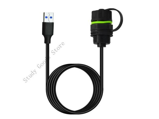 IP68 USB3.0 Flushes Mount Adapter Silicone Sealed USB3.0 Cable for Harsh Environment 100cm Dust/Water Protections