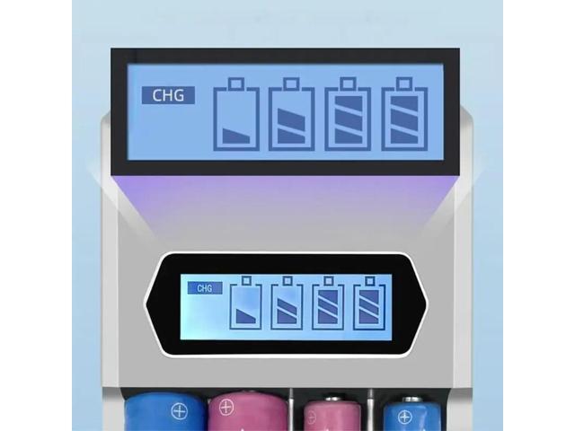 Type C Powereds 4 Slot AA 3AFast Charging Slots with LCD Display for 1.2V NiMH NiCD AA 3A Batteries