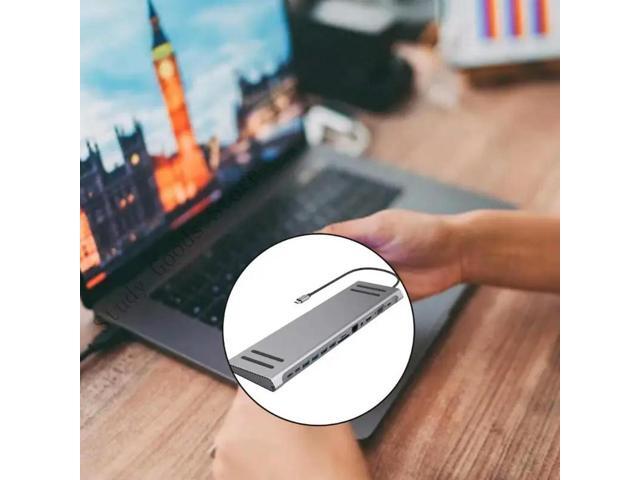 Laptop Type C Hubs 14Port Including HDMIs VGA RJ45 USB3.0 USB2.0 Card Slot
