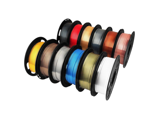 MIKA3D Shine Silk Metallic Gold PLA 3D Printer Filament Bundle 12 Spools Pack, 1.1lbs Spool 1.75mm Widely Compatible, 12 Popular Silk Shiny Gold...