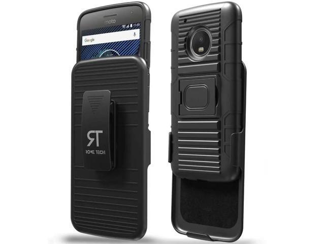 Rome Tech For Motorola Moto G5 Plus Dual-Layer Holster Case with Kickstand