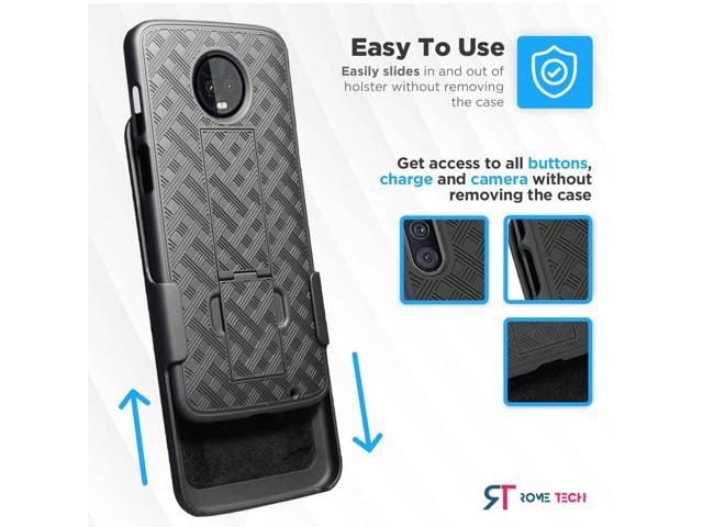 Motorola Moto Z3 / Z3 Play 6.01' (2018) Rome Tech Shell Holster Combo Case - Black