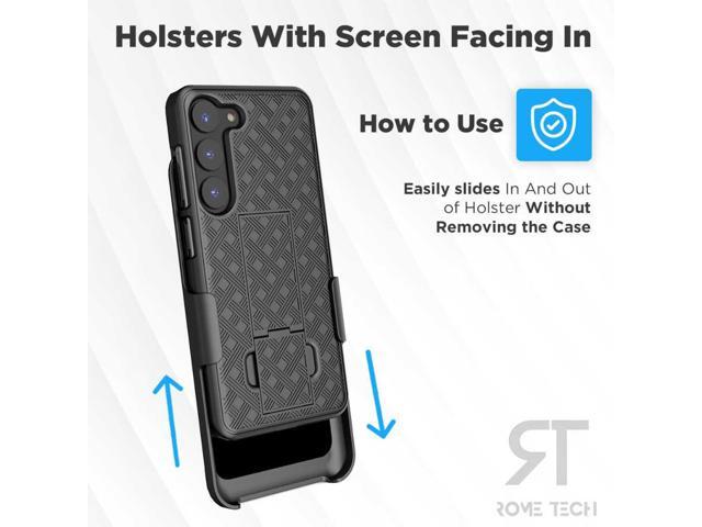 Samsung Galaxy S23 Plus 6.5' (2022) Rome Tech Shell Holster Combo Case - Black (Lines)