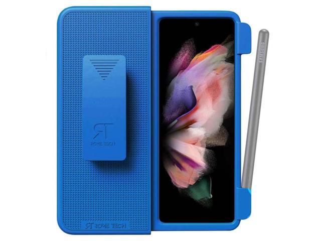 Samsung Galaxy Z Fold3 5G 7.6 (2021) Rome Tech Shell Holster Combo Case (Pen Edition) - Blue Case