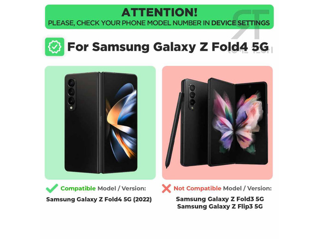 Samsung Galaxy Z Fold4 5G 7.6' (2022) Rome Tech Shell Holster Combo Case (Pen Edition) - Black
