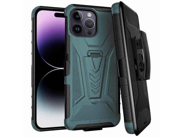Apple iPhone 14 Pro Max 6.7' (2022) Rome Tech Dual-Layer Holster Case - Dark Green / Teal
