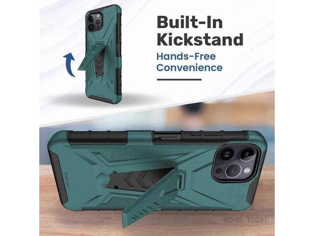 Apple iPhone 14 Pro Max 6.7' (2022) Rome Tech Dual-Layer Holster Case - Dark Green / Teal