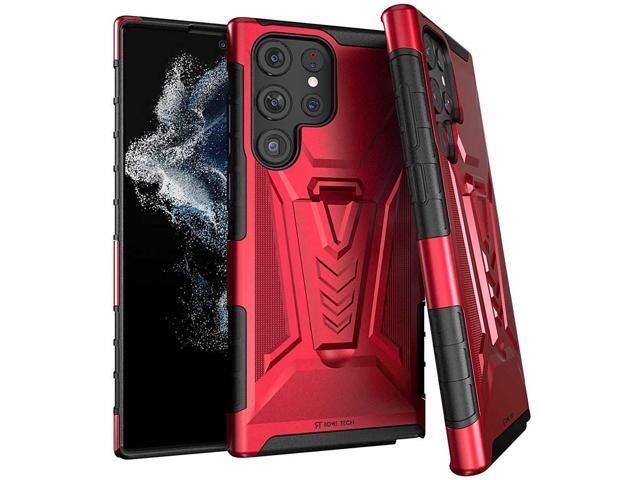 Samsung Galaxy S22 Ultra 6.8' (2022) Rome Tech Dual-Layer Holster Case - Red