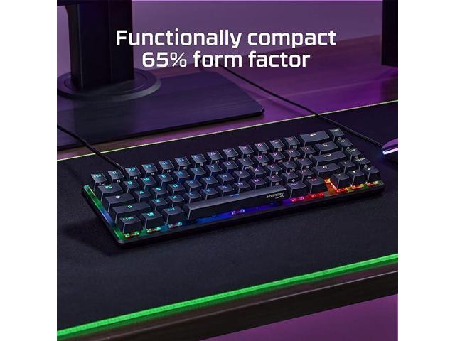 HyperX - Alloy Origins 65% Compact Wired Mechanical Red Linear Switch Gaming Keyboard with RGB Lighting - Black - image 8
