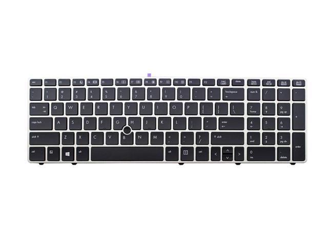 New HP Elitebook 8560P Black Keyboard with Silver Frame & Pointer 641179-001 55010KT00-289-G