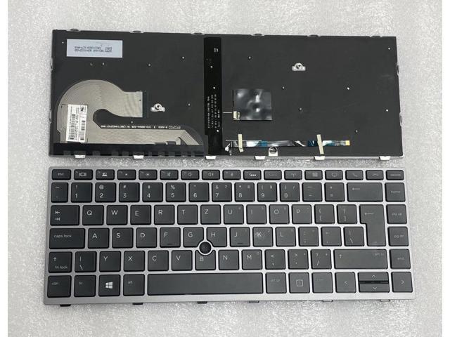 New HP EliteBook 745 G5 840 G5 US Backlit Black with Grey Frame Keyboard Big Enter L14379-001