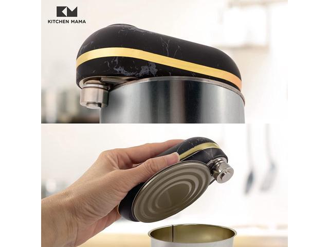 Kitchen Mama Mini Battery-Operated Can Opener: Open Your Cans with A Simple Push of Button - No Sharp Edge, Food-Safe and Mini-sized (Marble...