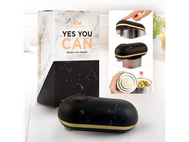 Kitchen Mama Mini Battery-Operated Can Opener: Open Your Cans with A Simple Push of Button - No Sharp Edge, Food-Safe and Mini-sized (Marble...