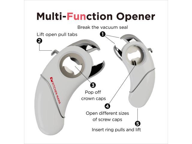 Kitchen Mama Epic One Multifunctional Opener: A Pick Ergonomic Opener- Magnetic Bottle Opener, Beer & Soda Can Opener, Pull Tab Opener, Jar Opener...