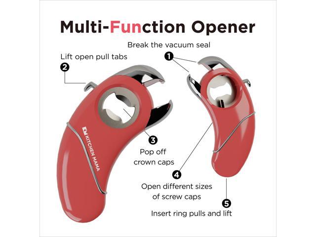Kitchen Mama Epic One Multifunctional Opener: A Pick Ergonomic Opener- Magnetic Bottle Opener, Beer & Soda Can Opener, Pull Tab Opener, Jar Opener...