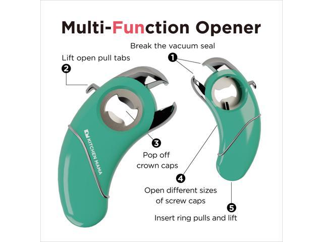 Kitchen Mama Epic One Multifunctional Opener: A Pick Ergonomic Opener- Magnetic Bottle Opener, Beer & Soda Can Opener, Pull Tab Opener, Jar Opener...