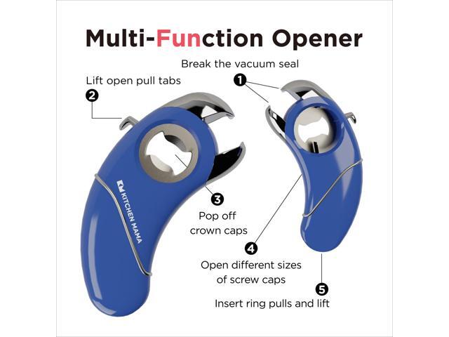 Kitchen Mama Epic One Multifunction Opener: A Pick Ergonomic Opener- Magnetic Bottle Opener, Beer & Soda Can Opener, Pull Tab Opener, Jar Opener...