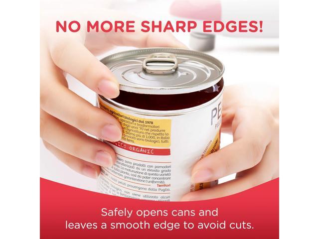 Kitchen Mama Electric Can Opener: Open Your Cans with A Simple Push of Button - Smooth Edge, Food-Safe and Battery Operated Handheld Can Opener(Red)