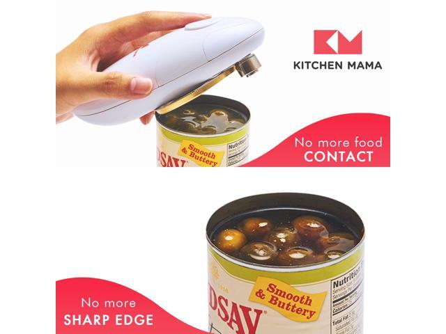 Kitchen Mama Electric Can Opener: Open Your Cans with A Simple Push of Button - Smooth Edge, Food-Safe and Battery Operated Handheld Can Opener(Red)