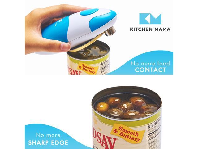 Kitchen Mama Electric Can Opener: Open Your Cans with A Simple Push of Button - Smooth Edge, Food-Safe and Battery Operated Handheld Can Opener...