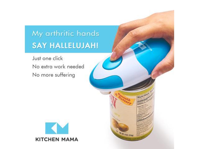Kitchen Mama Electric Can Opener: Open Your Cans with A Simple Push of Button - Smooth Edge, Food-Safe and Battery Operated Handheld Can Opener...